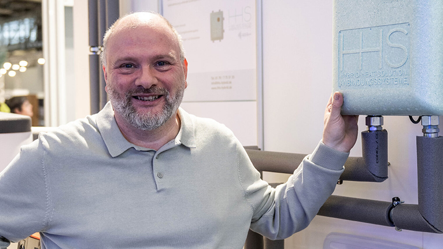 Peter Brecklinghaus am Messestand