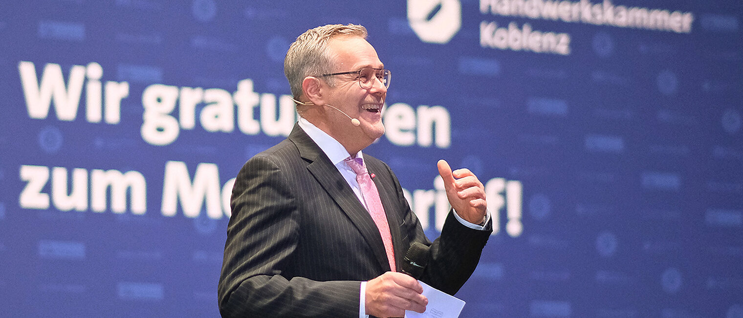 Festredner Jörg Dittrich begrüßte die Koblenzer Meisterabsolventen 