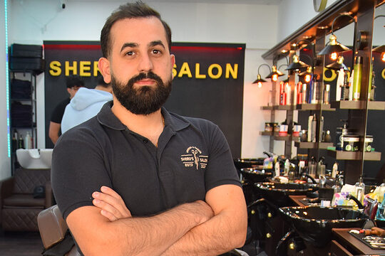 Sharvan Hamiko in seinem Salon.