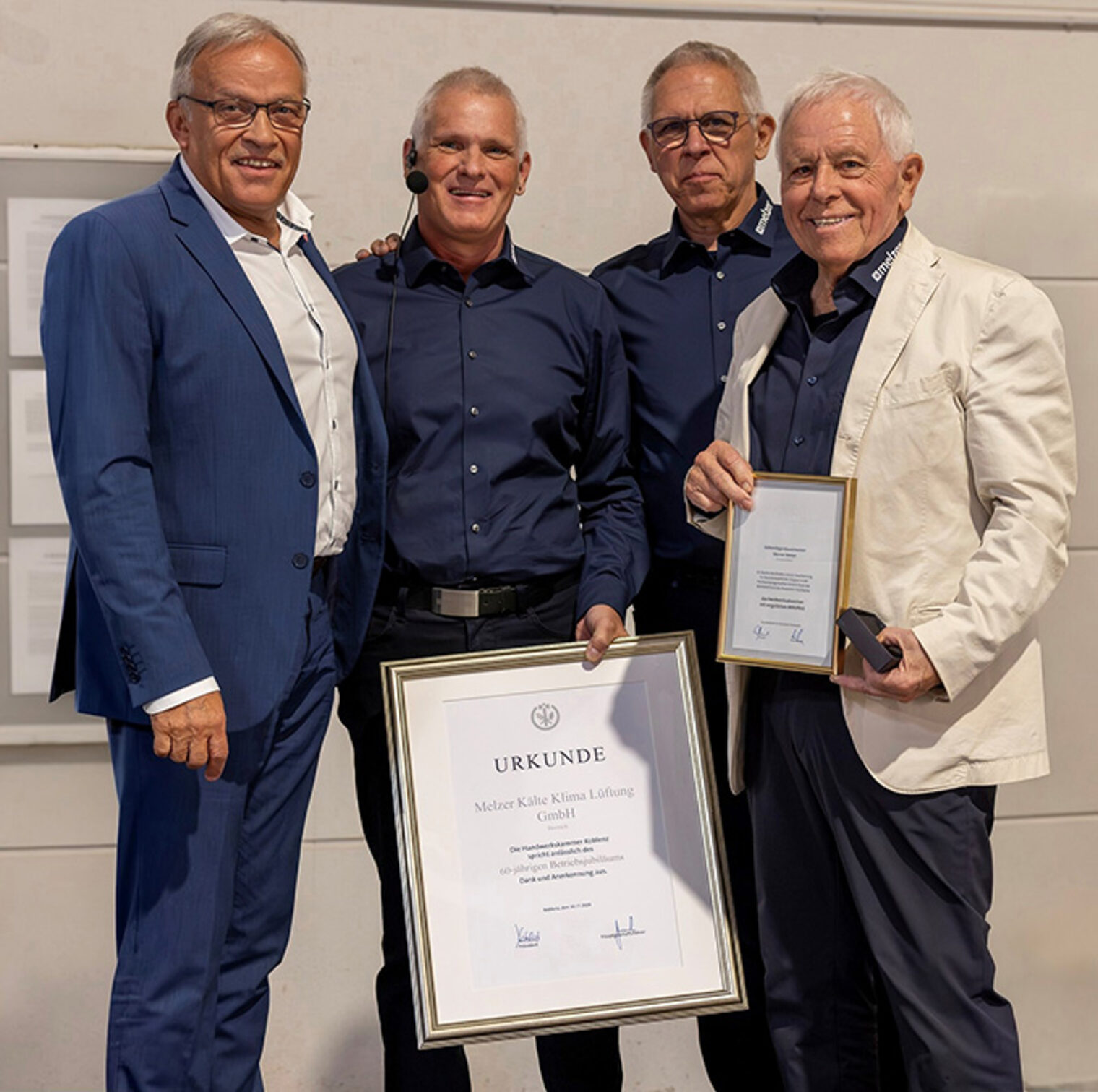 Werner Melzer, seine Söhne Axel und Martin, sowie Kurt Krautscheid